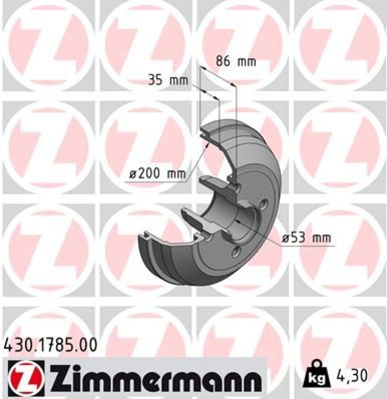 2x ZIMMERMANN Bremstrommel