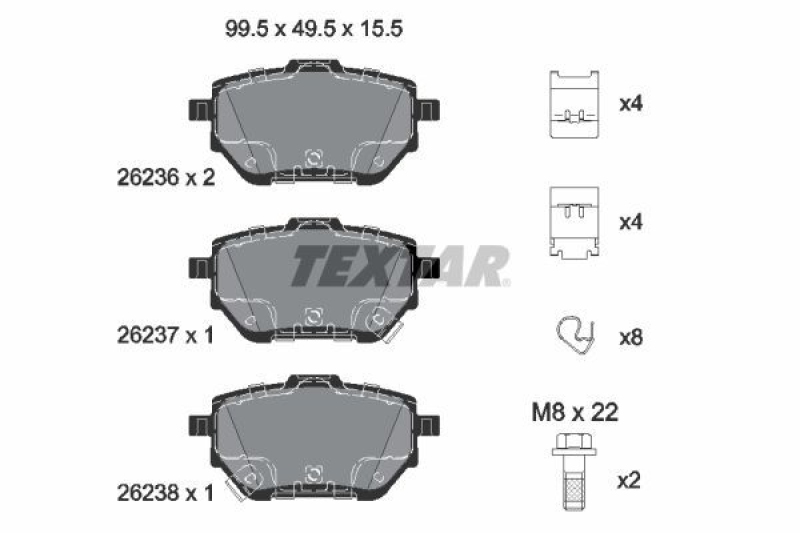 TEXTAR Bremsbelagsatz, Scheibenbremse Q+