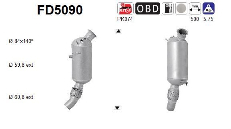 AS Soot/Particulate Filter, exhaust system