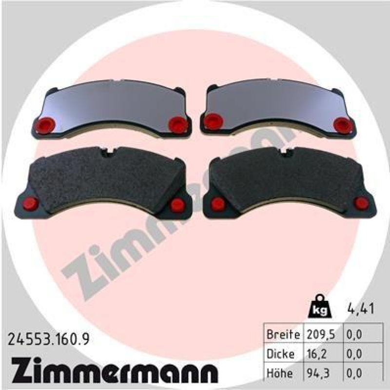 ZIMMERMANN Brake Pad Set, disc brake pb:z