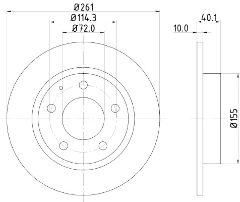 2x HELLA Bremsscheibe