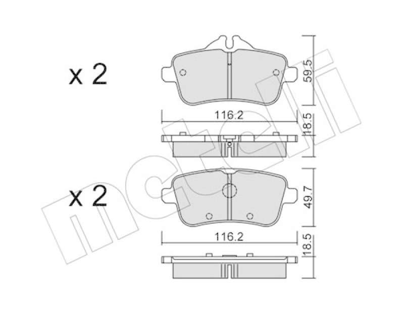 METELLI Bremsbelagsatz, Scheibenbremse