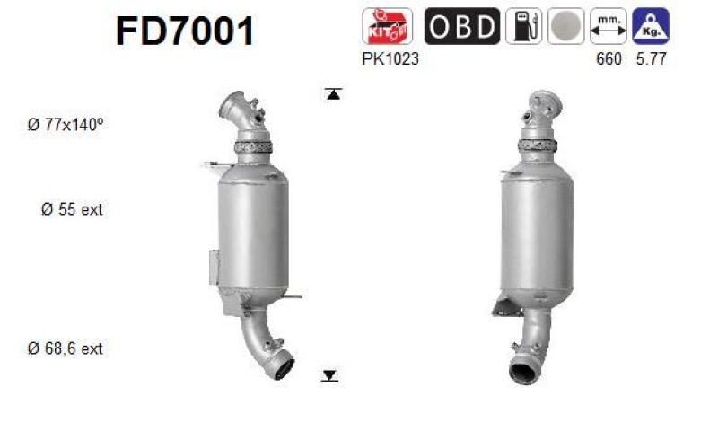 AS Soot/Particulate Filter, exhaust system