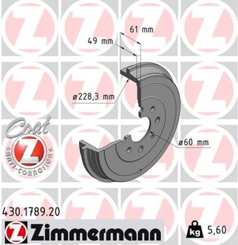 2x ZIMMERMANN Bremstrommel COAT Z