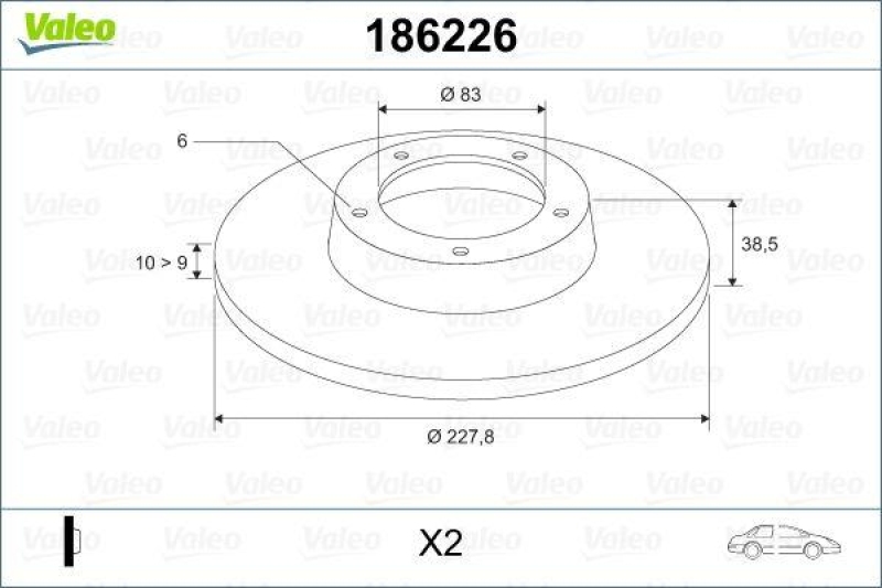 2x VALEO Brake Disc