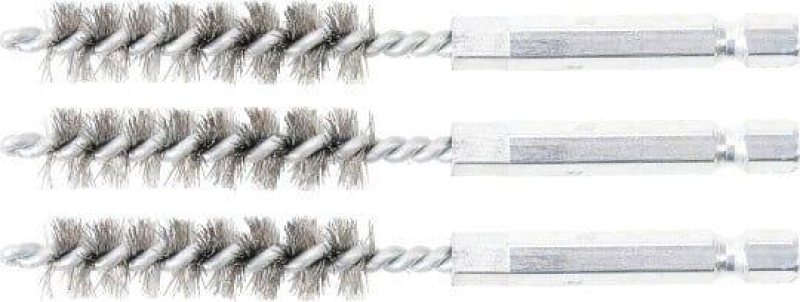 Stahlbürste | 11 mm | Antrieb Außensechskant 6,3 mm (1/4") | 3-tlg.