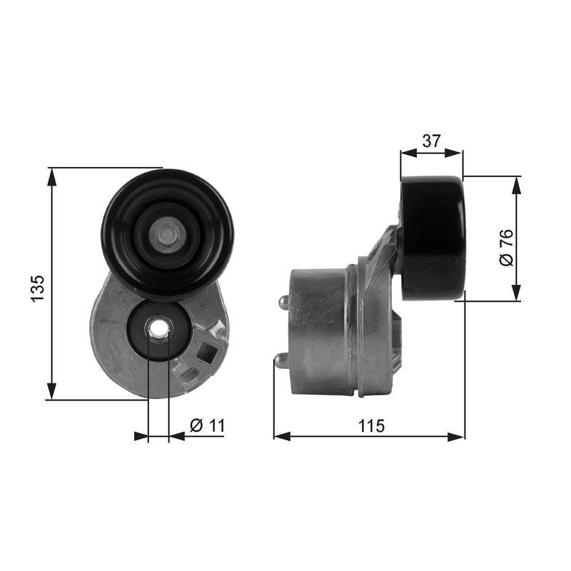 GATES Belt Tensioner, V-ribbed belt DriveAlign®