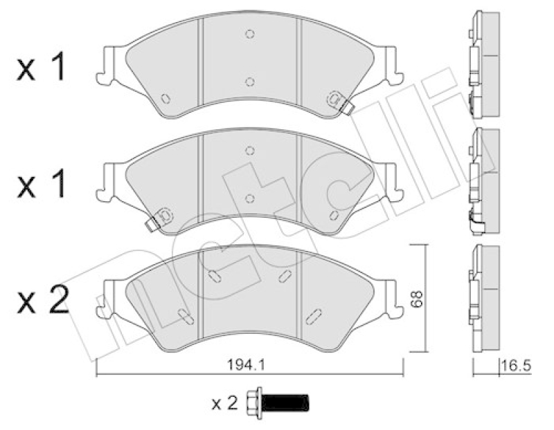 METELLI Brake Pad Set, disc brake