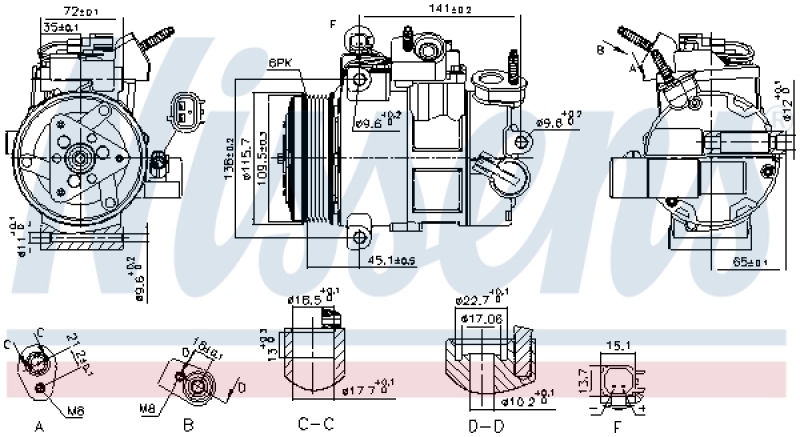 NISSENS Kompressor, Klimaanlage ** FIRST FIT ** 890800