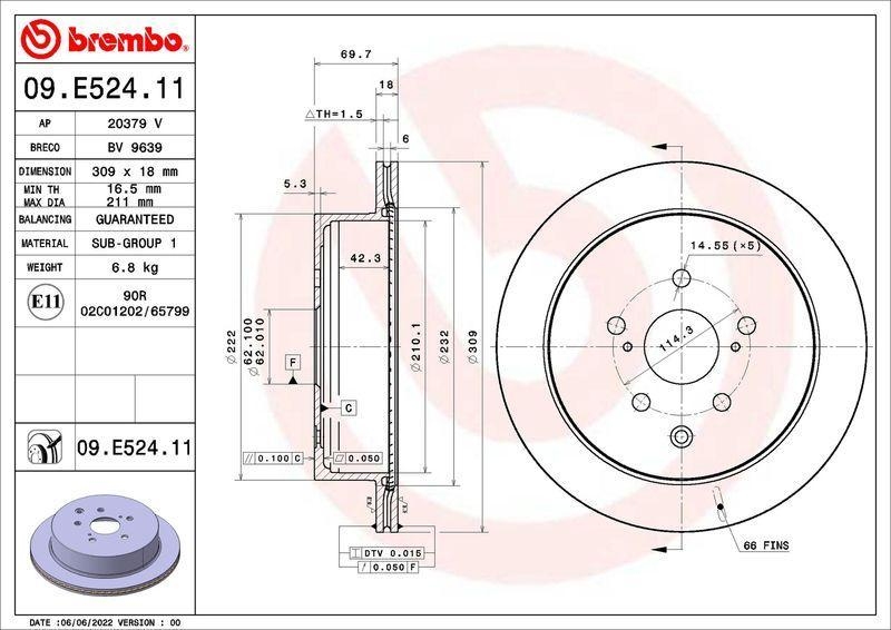 2x BREMBO Bremsscheibe PRIME LINE - UV Coated