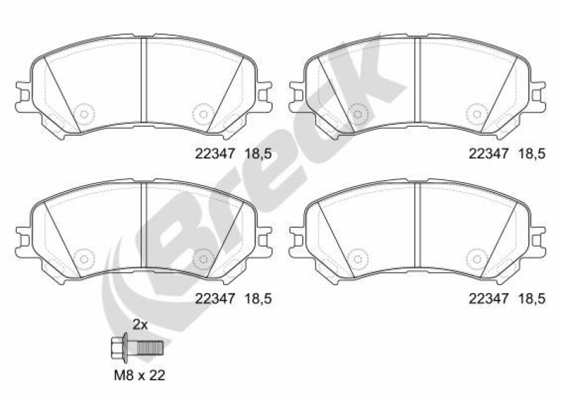 BRECK Brake Pad Set, disc brake