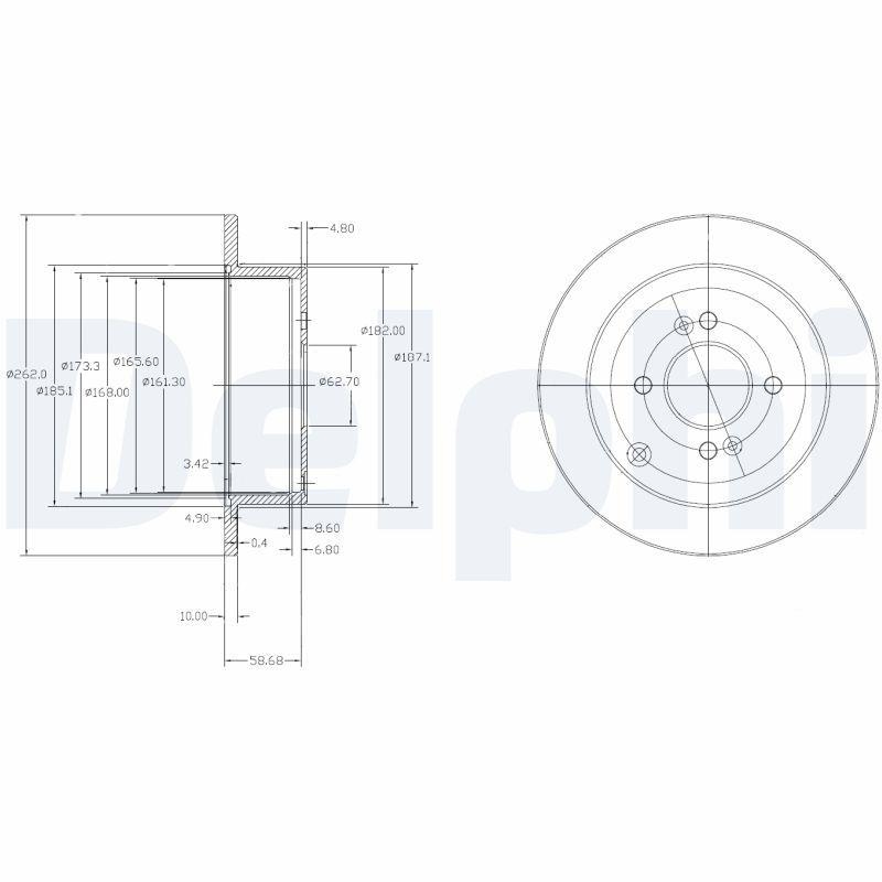 2x DELPHI Bremsscheibe BG4097