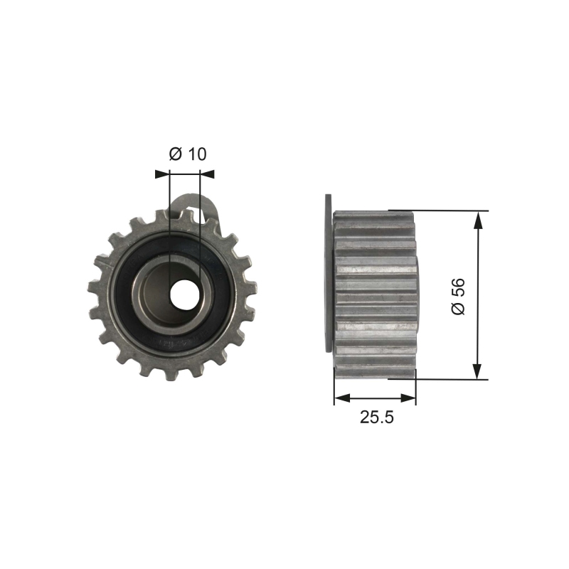 GATES Tensioner Pulley, timing belt PowerGrip®