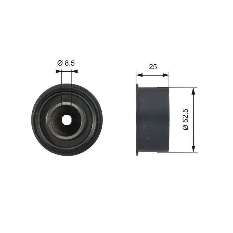 GATES Deflection/Guide Pulley, timing belt PowerGrip®