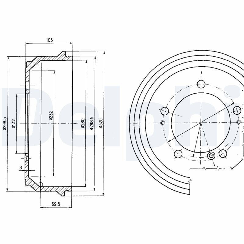 2x DELPHI Bremstrommel