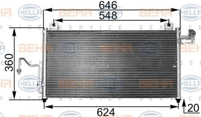 HELLA Condenser, air conditioning