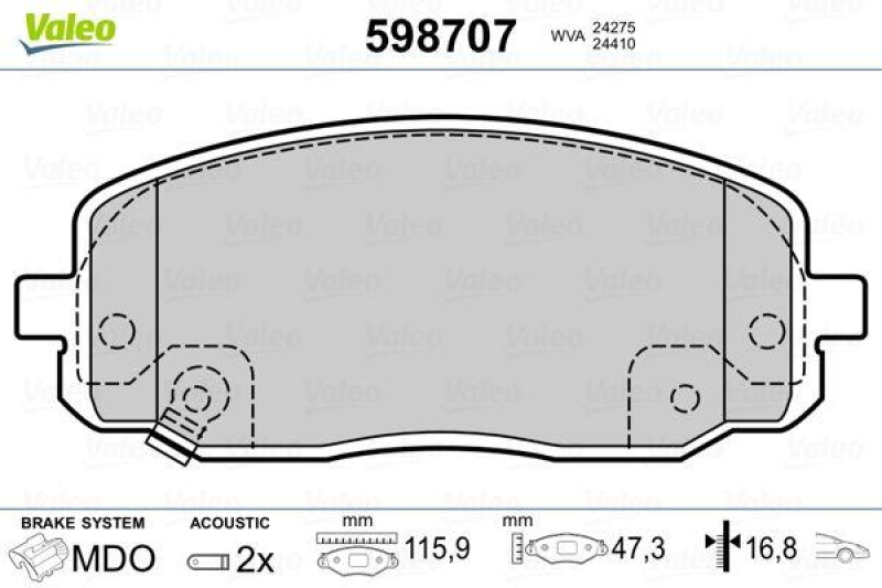 VALEO Brake Pad Set, disc brake