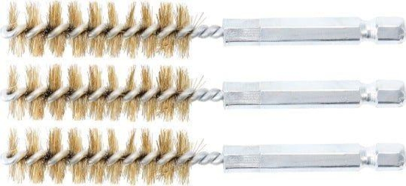 Messingbürste | 14 mm | Antrieb Außensechskant 6,3 mm (1/4") | 3-tlg.