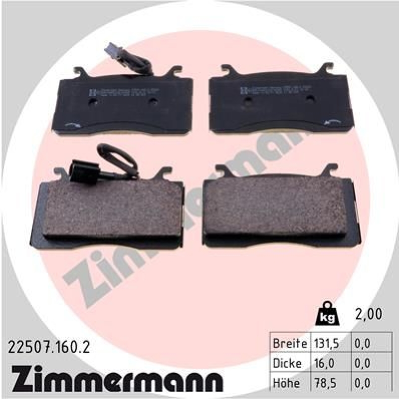 ZIMMERMANN Brake Pad Set, disc brake