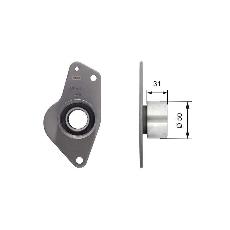 GATES Deflection/Guide Pulley, timing belt PowerGrip®