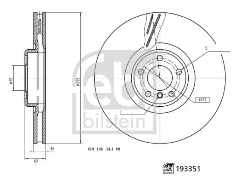 2x FEBI BILSTEIN Bremsscheibe