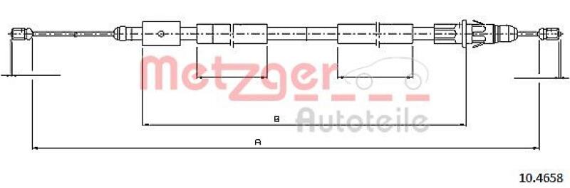 METZGER Seilzug, Feststellbremse COFLE 104658