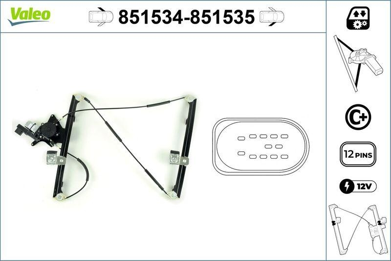 Valeo Fensterheber passend f&uuml;r VW Lupo1,1.0 1.4 1.2 TDI Vorne Links elektr. 851534