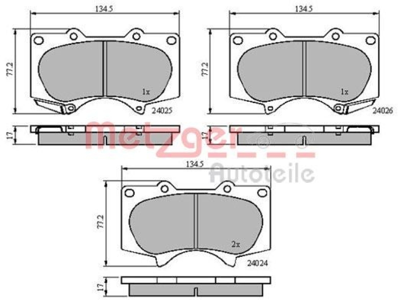 METZGER Brake Pad Set, disc brake