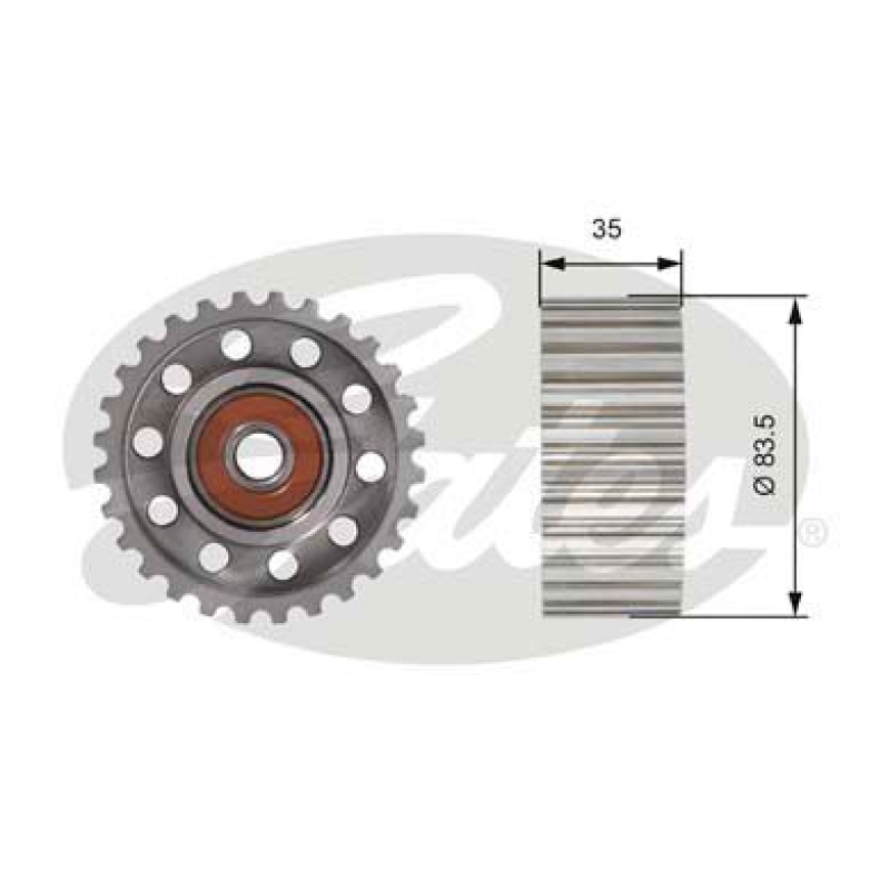 GATES Deflection/Guide Pulley, timing belt PowerGrip®