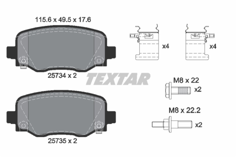TEXTAR Bremsbelagsatz, Scheibenbremse Q+ 2573401