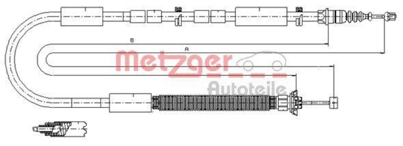 METZGER Seilzug, Feststellbremse 120706