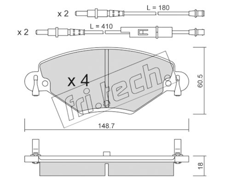 fri.tech. Bremsbelagsatz, Scheibenbremse