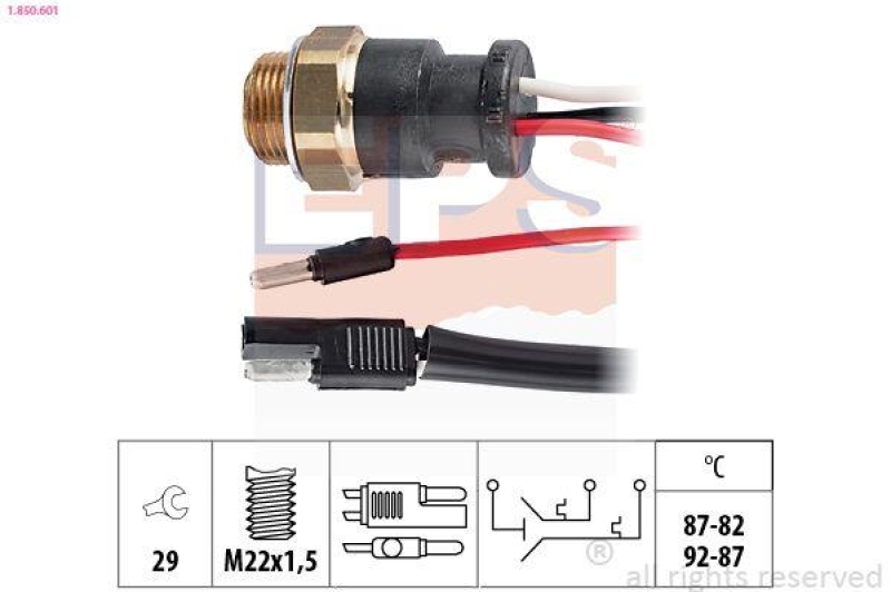 EPS Temperaturschalter, Kühlerlüfter Made in Italy - OE Equivalent