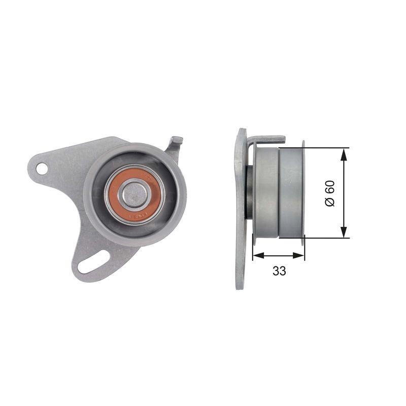 GATES Tensioner Pulley, timing belt PowerGrip®
