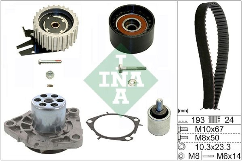 INA Water Pump & Timing Belt Set