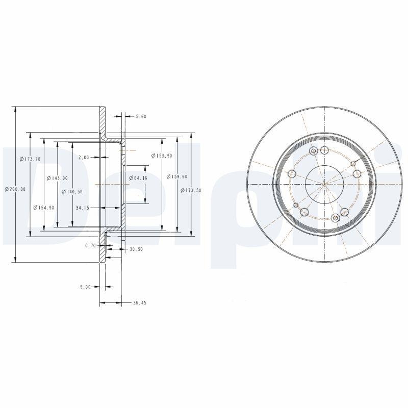 2x DELPHI Bremsscheibe BG4118C