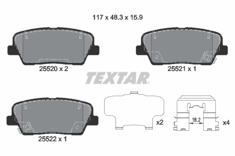 TEXTAR Bremsbelagsatz, Scheibenbremse Q+ 2552001