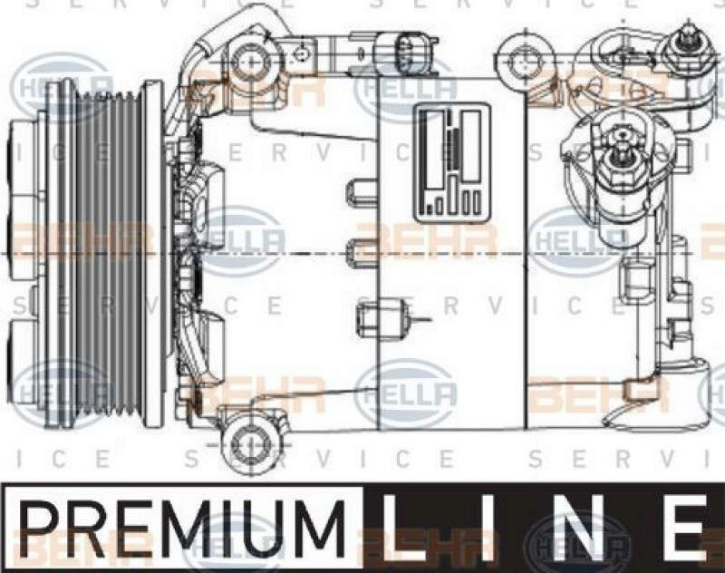 HELLA Kompressor, Klimaanlage BEHR HELLA SERVICE *** PREMIUM LINE ***