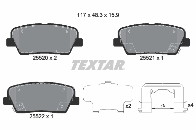 TEXTAR Brake Pad Set, disc brake Q+