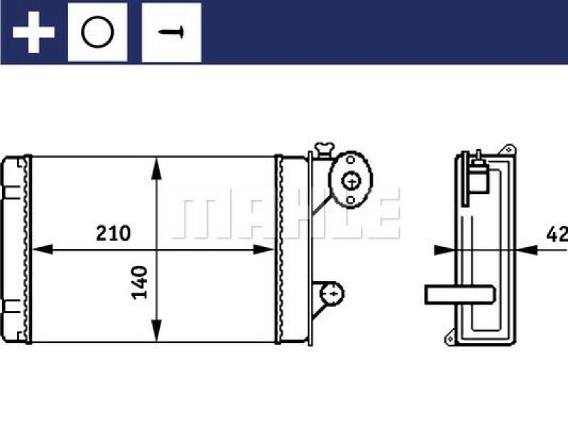MAHLE W&auml;rmetauscher, Innenraumheizung AH 158 000S