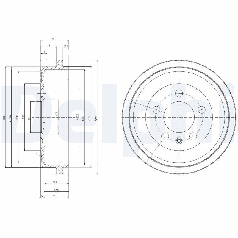 2x DELPHI Bremstrommel