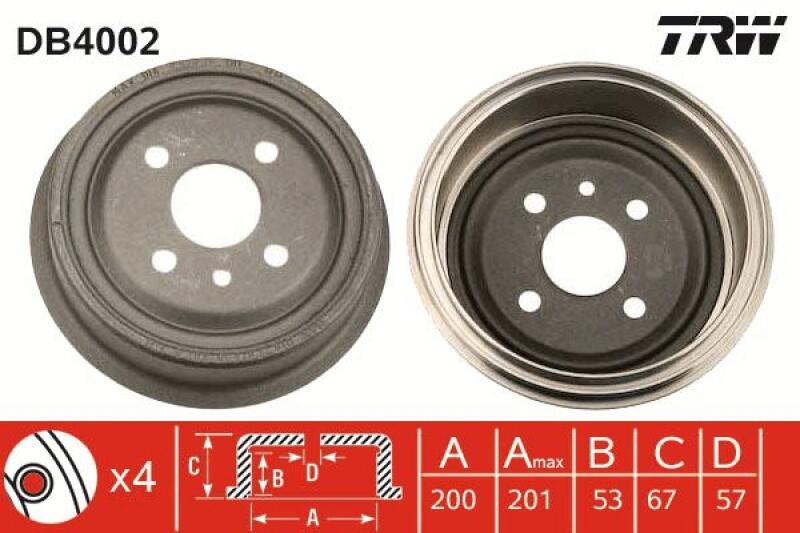 2x TRW Bremstrommel