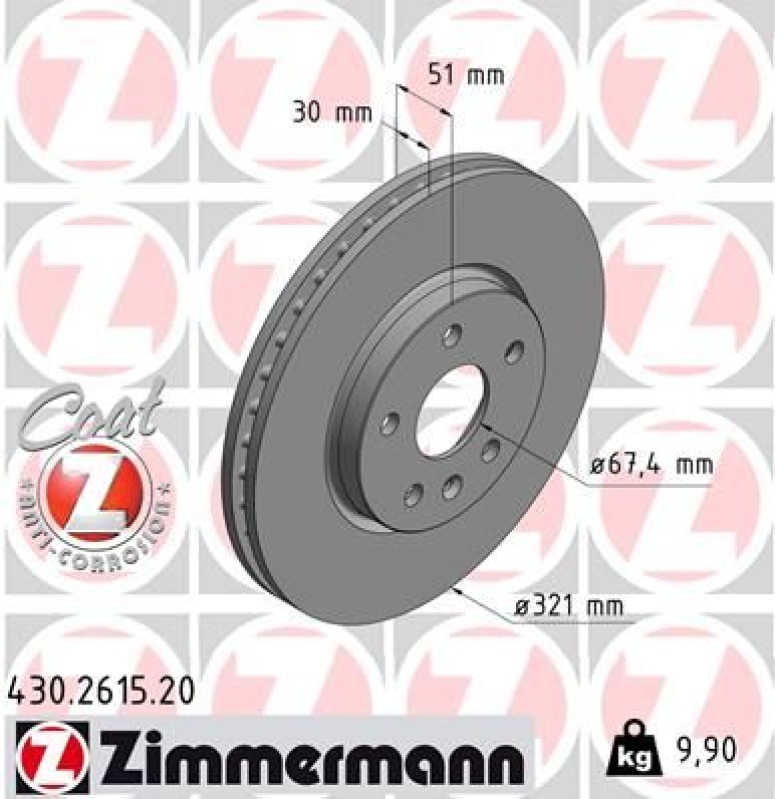 2x ZIMMERMANN Bremsscheibe COAT Z