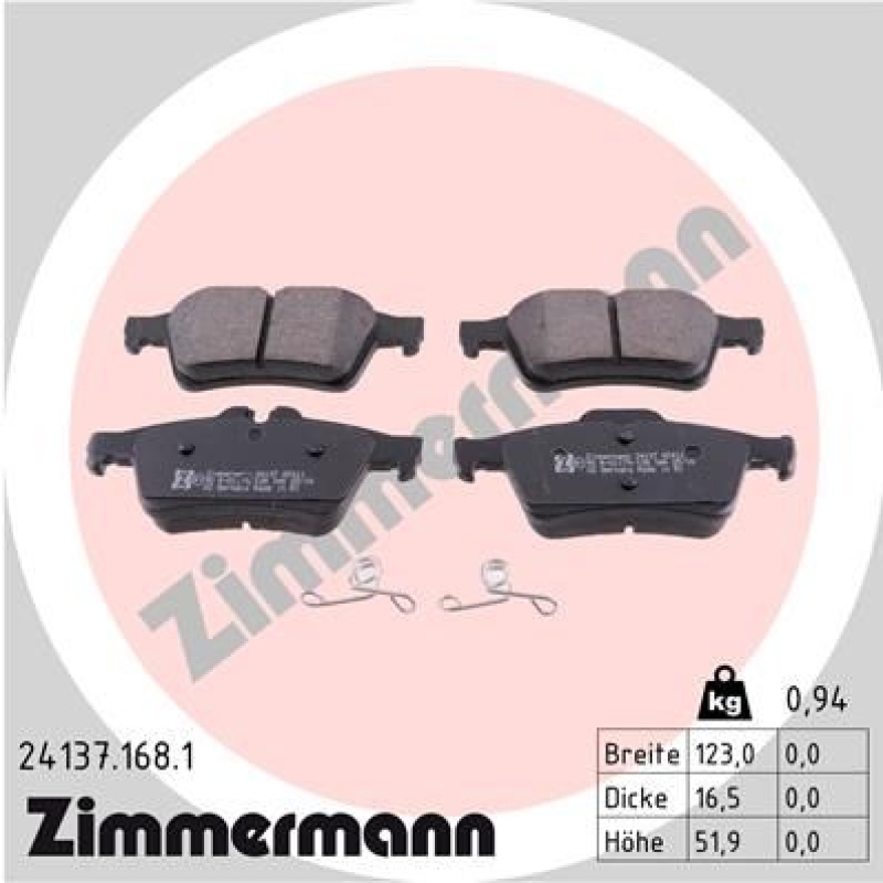 ZIMMERMANN Brake Pad Set, disc brake
