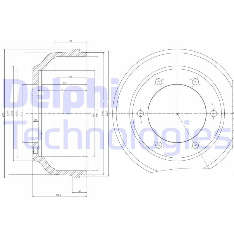 2x DELPHI Bremstrommel