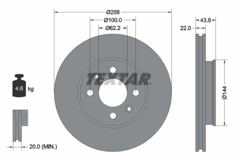 2x TEXTAR Bremsscheibe PRO