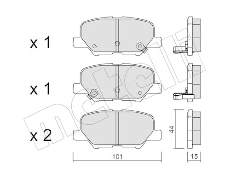 METELLI Bremsbelagsatz, Scheibenbremse
