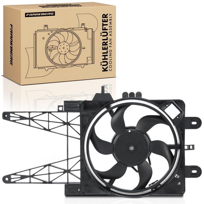1x Frankberg Motork&uuml;hler Einfachl&uuml;fter mit K&uuml;hlerl&uuml;fterrahmen passend f&uuml;r Fiat Punto 188 1.2L 1999-2012 5481FB0025737