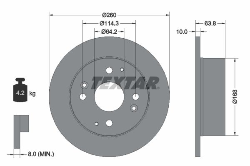 2x TEXTAR Bremsscheibe 92138600