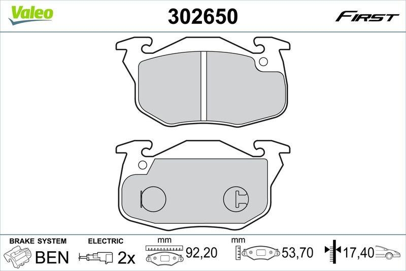 VALEO Bremsbelagsatz, Scheibenbremse ESSENTIAL 302650
